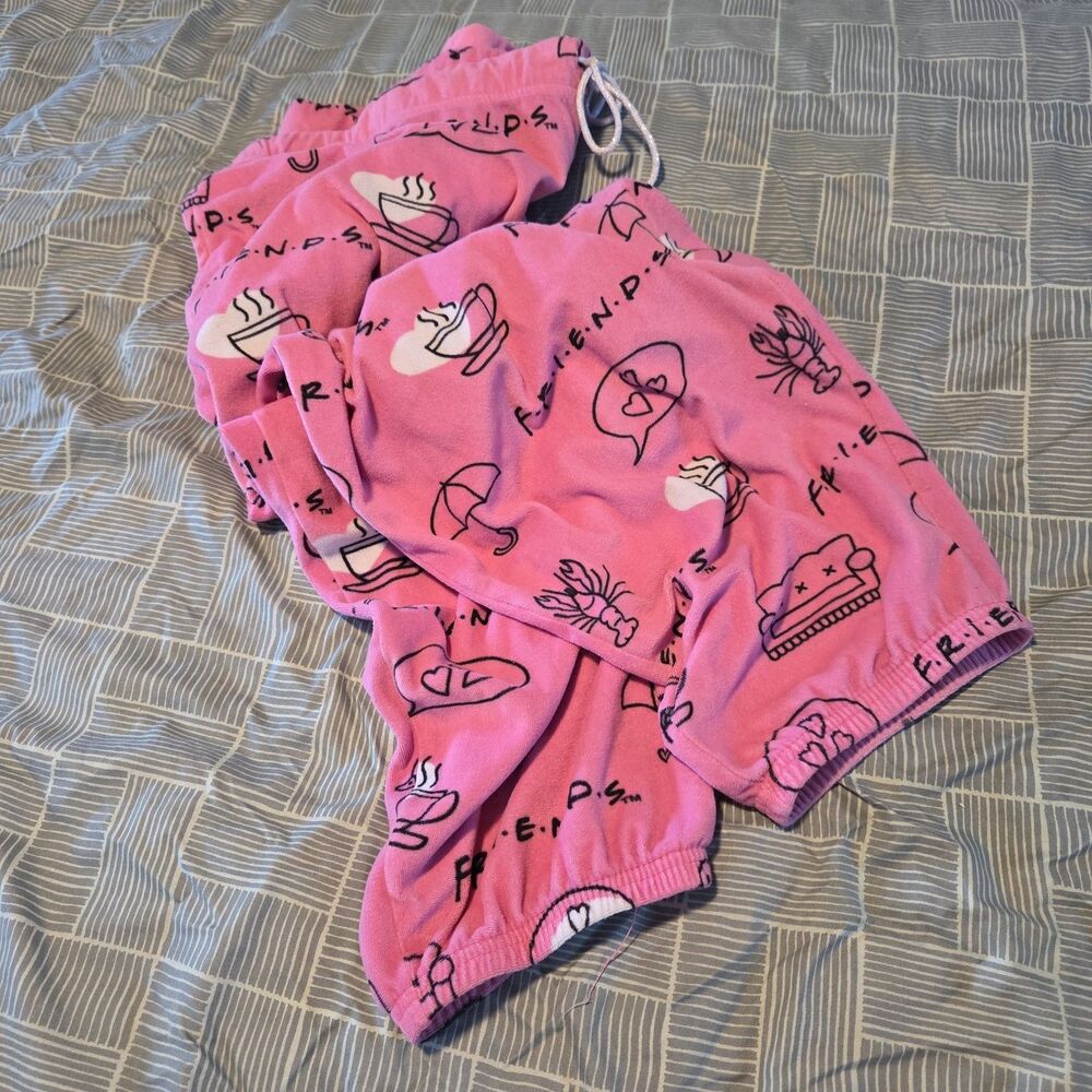 FRIENDS Womens Pink Pajama Bottoms Comfy Soft Plus Size 3X 22W-24W